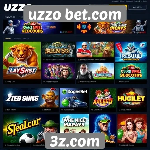 Variedade de jogos disponíveis no uzzo bet.com